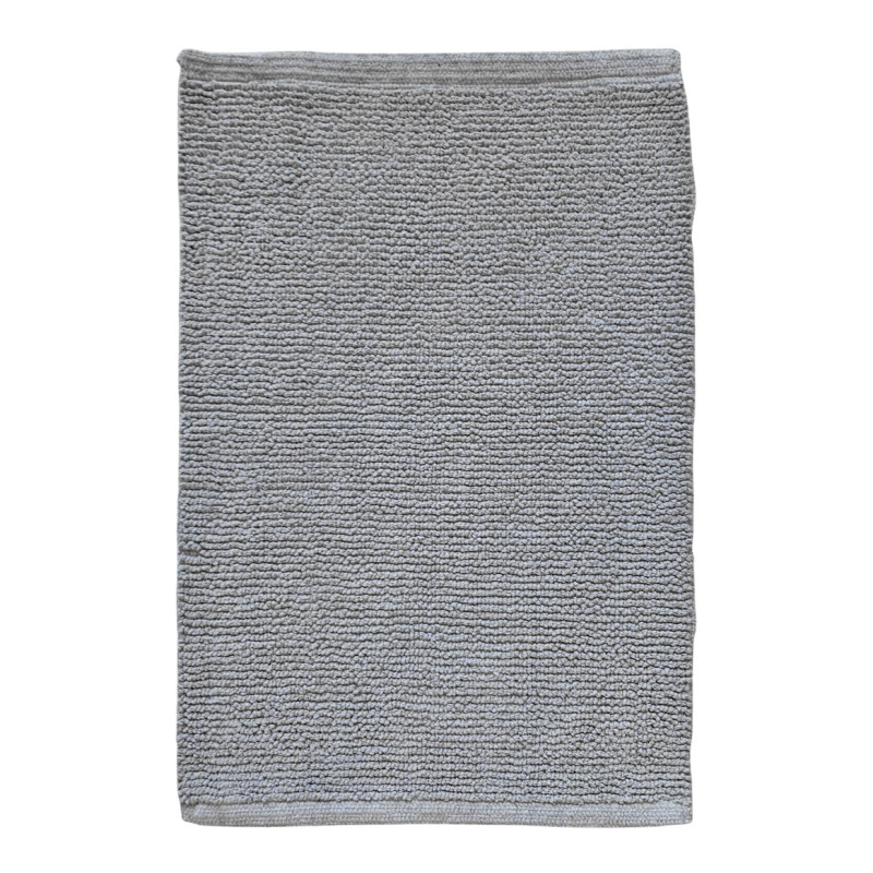 Tapis de Salle de Bain Rectangulaire 40 x 60 cm en Coton Gris - PEPPO