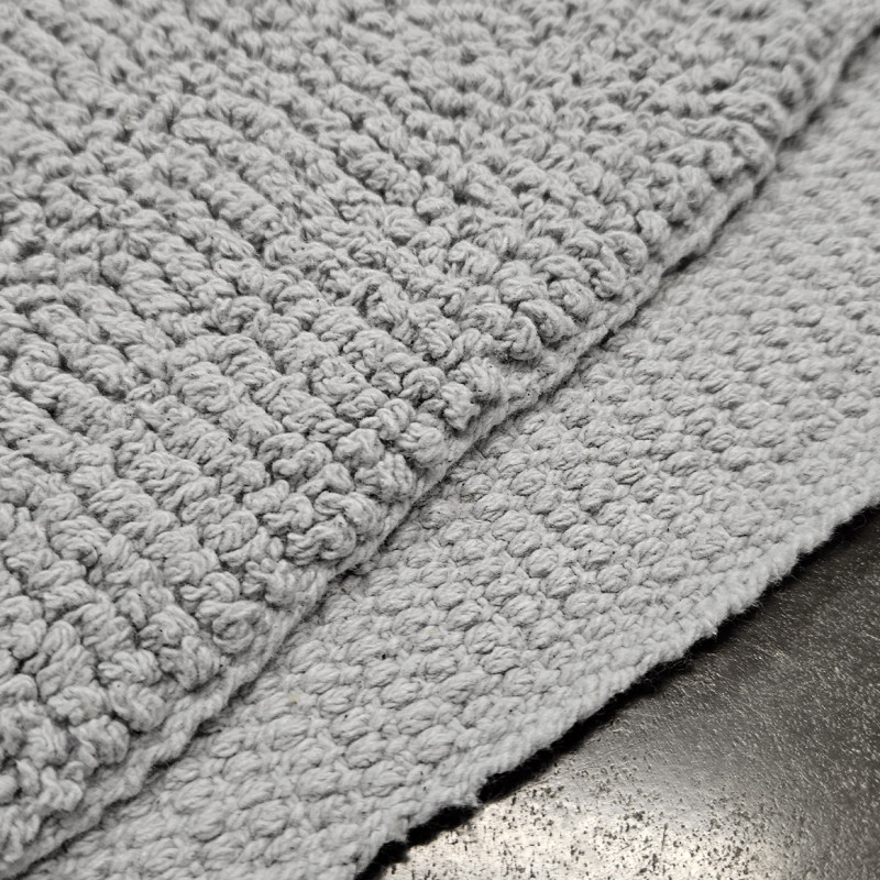 Tapis de Salle de Bain Rectangulaire 40 x 60 cm en Coton Gris - PEPPO