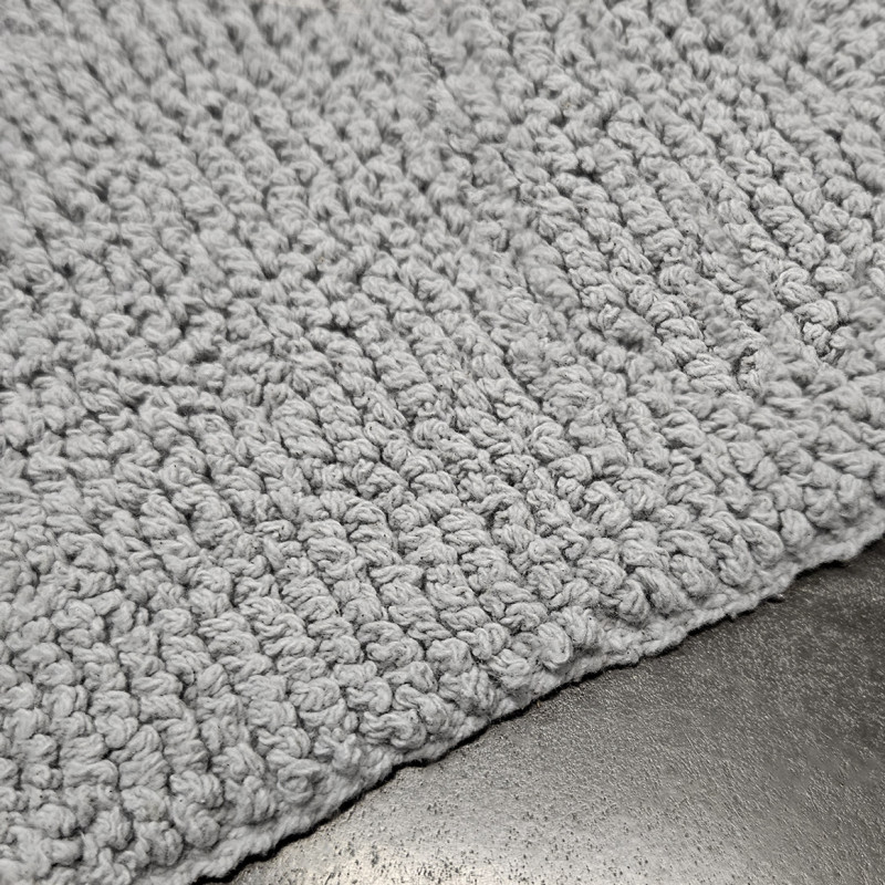 Tapis de Salle de Bain Rectangulaire 40 x 60 cm en Coton Gris - PEPPO