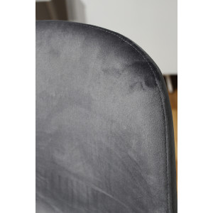 Chaise en Velours Gris Anthracite et Piètement en Métal Noir - Design scandinave - BIBA