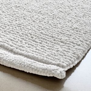 Lot de 2 tapis de salle de bain 40 x 60 cm en coton blanc - PEPPO