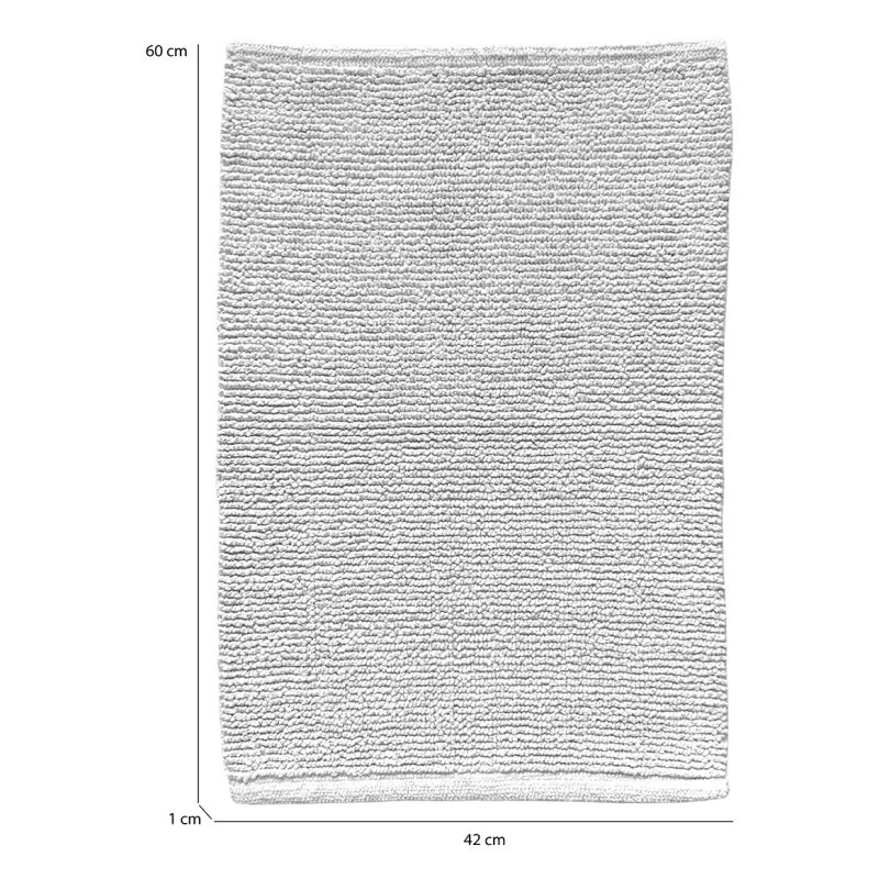 Lot de 2 tapis de salle de bain 40 x 60 cm en coton blanc - PEPPO