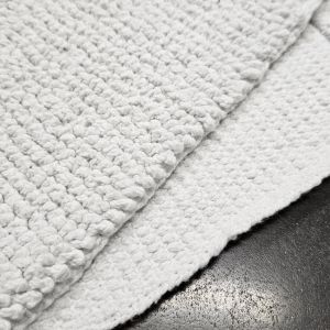 Lot de 2 tapis de salle de bain 40 x 60 cm en coton blanc - PEPPO