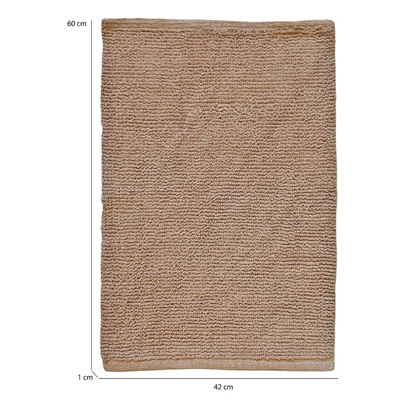 Lot de 2 tapis de salle de bain 40 x 60 cm en coton beige - PEPPO