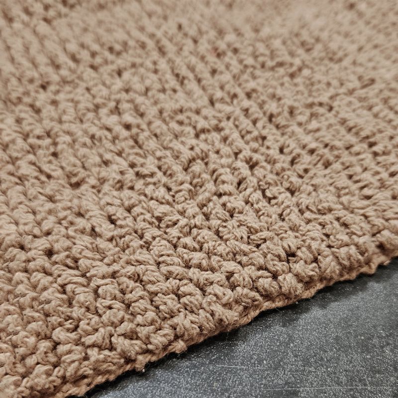 Lot de 2 tapis de salle de bain 40 x 60 cm en coton beige - PEPPO