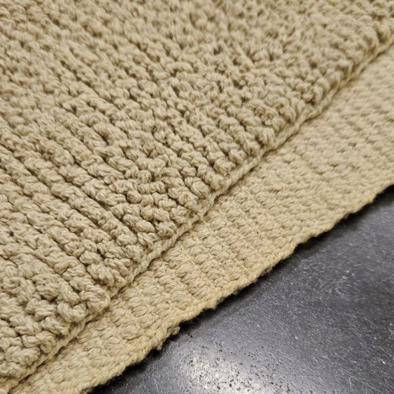 Lot 2 tapis de salle de bain 40 x 60 cm en coton jaune clair - PEPPO