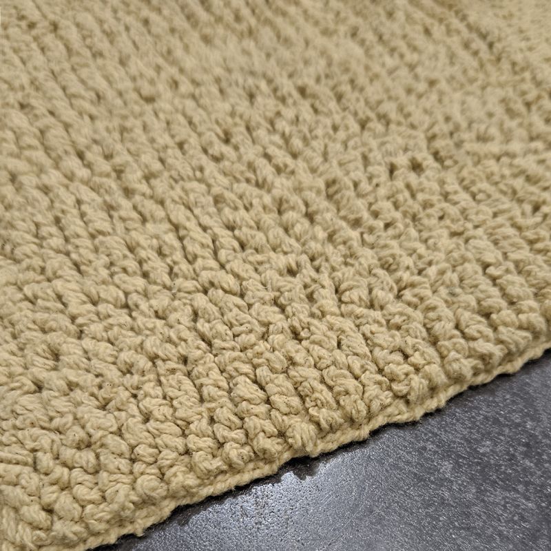 Lot 2 tapis de salle de bain 40 x 60 cm en coton jaune clair - PEPPO