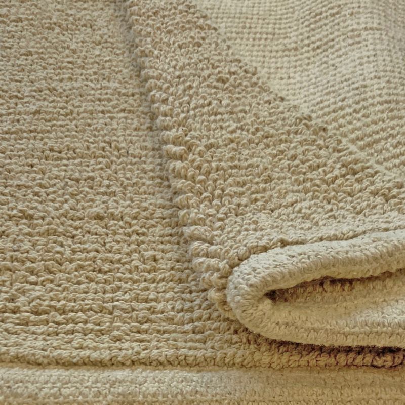 Lot 2 tapis de salle de bain 40 x 60 cm en coton jaune clair - PEPPO