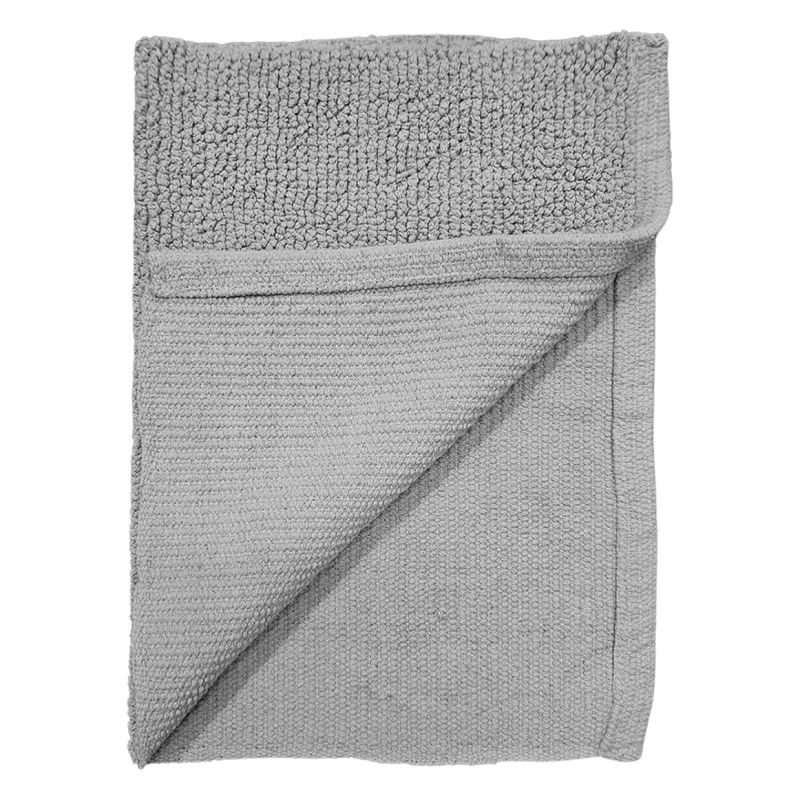 Lot de 2 tapis de salle de bain 40 x 60 cm en coton gris - PEPPO