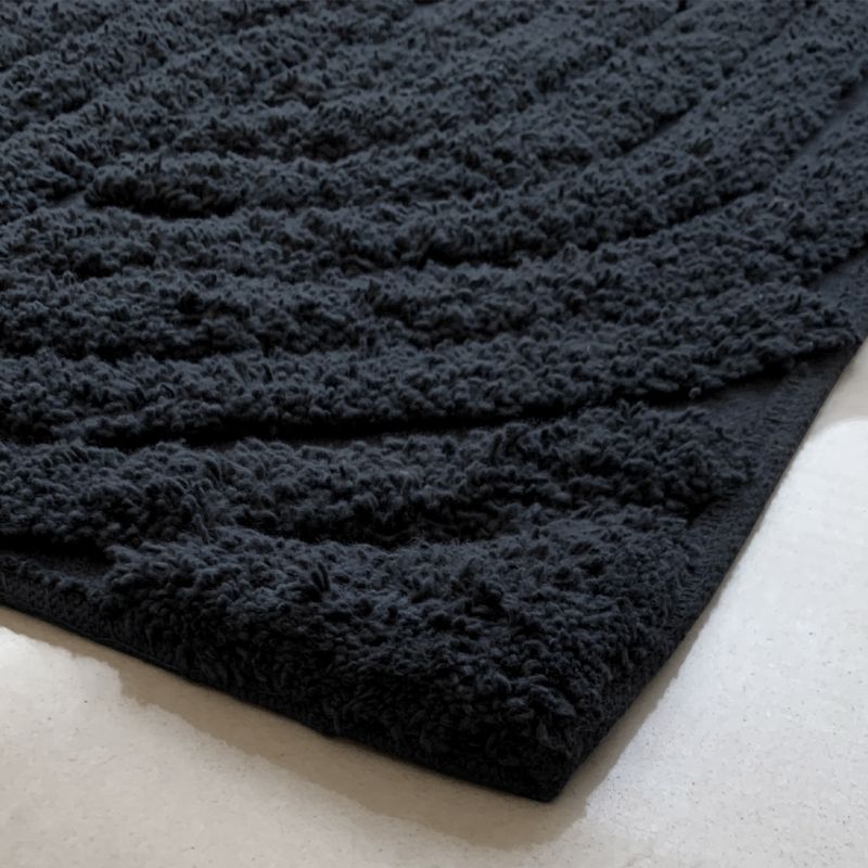 Lot 2 tapis de salle de bain 40 x 60 cm coton gris avec motifs - WALDO
