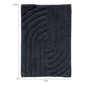 Lot 2 tapis de salle de bain 40 x 60 cm coton gris avec motifs - WALDO