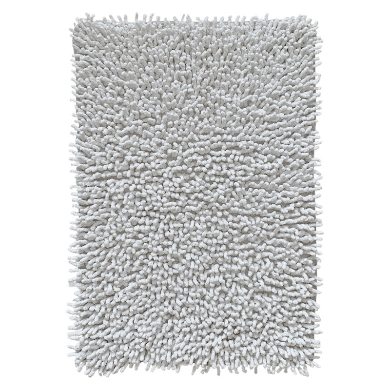 Tapis de Salle de Bain Rectangulaire 40 x 60 cm en Coton Chenille Blanc - NAPOLEON