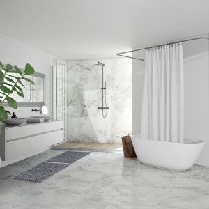 Lot 2 tapis de salle de bain 40 x 60 cm coton chenille gris - NAPOLEON