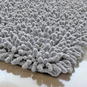 Lot 2 tapis de salle de bain 40 x 60 cm coton chenille gris - NAPOLEON