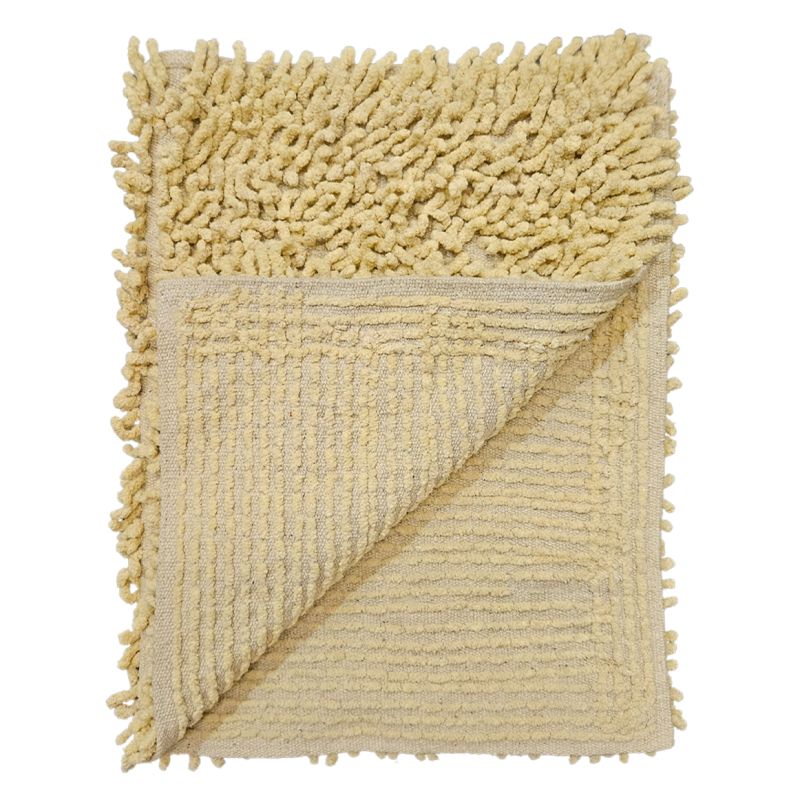 Lot 2 tapis de salle de bain 40 x 60 cm en coton jaune - NAPOLEON