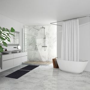 Lot 2 tapis de salle de bain 40 x 60 cm en coton anthracite - NAPOLEON
