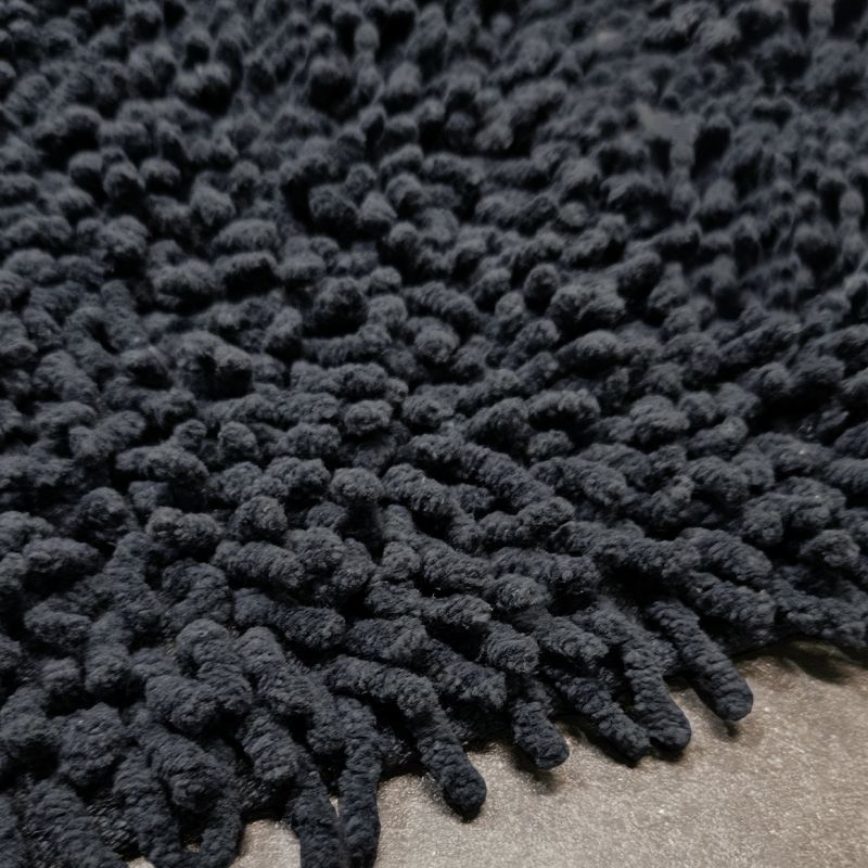 Lot 2 tapis de salle de bain 40 x 60 cm en coton anthracite - NAPOLEON