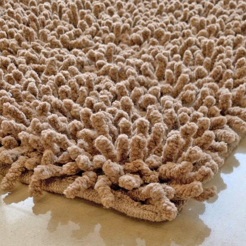 Lot 2 tapis de salle de bain 40 x 60 cm en coton beige - NAPOLEON