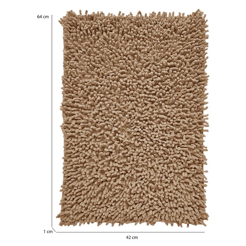 Lot 2 tapis de salle de bain 40 x 60 cm en coton beige - NAPOLEON