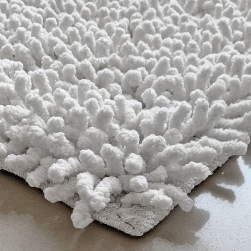 Lot 2 tapis de salle de bain 40 x 60 cm en coton blanc - NAPOLEON