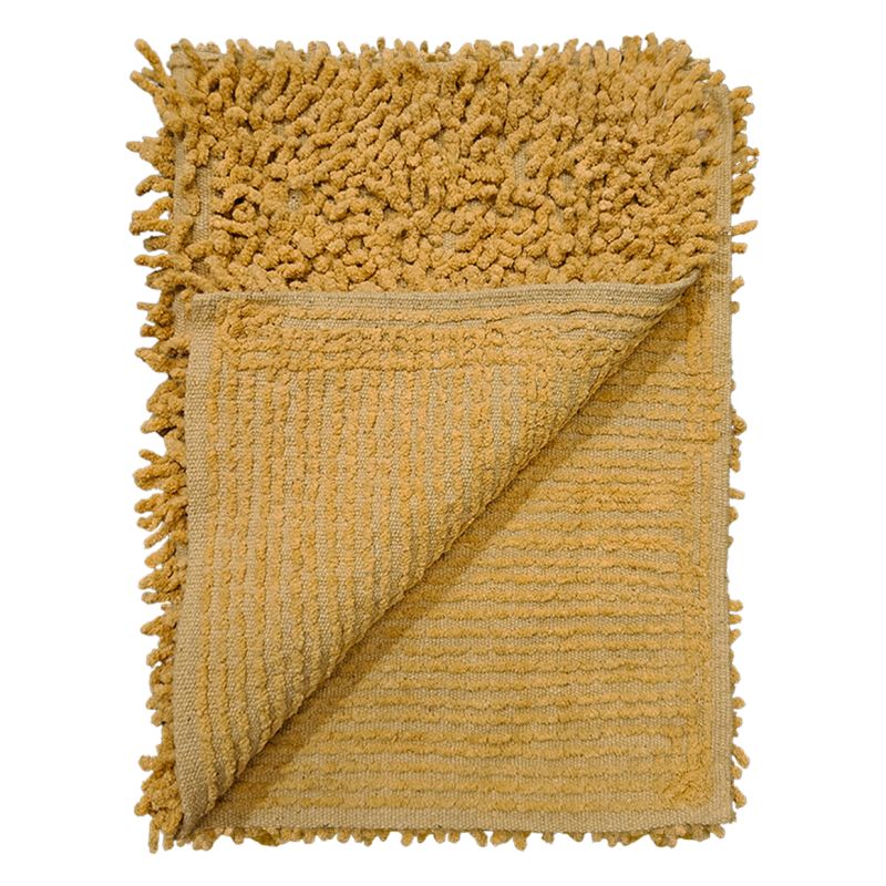 Lot 2 tapis de salle de bain 40 x 60 cm en coton moutarde - NAPOLEON