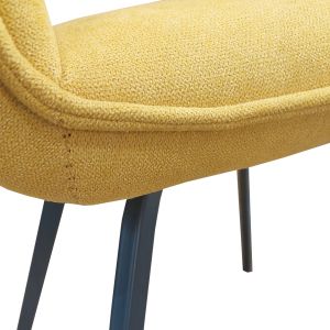 Lot de 2 chaises en tissu jaune avec piètement en métal - ARIA