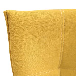 Lot de 2 chaises en tissu jaune avec piètement en métal - ARIA