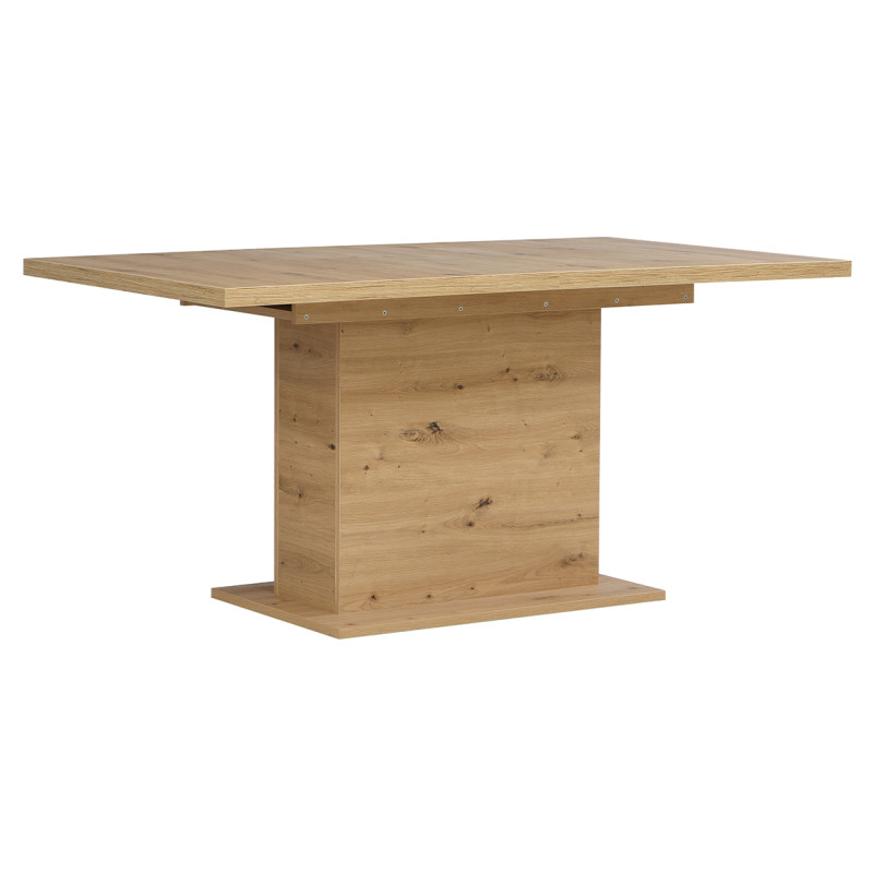 Table de Repas Extensible L160/200 cm Revêtement Décor Chêne Clair - Design Contemporain - LEILA