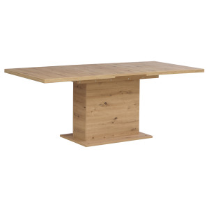 Table de Repas Extensible L160/200 cm Revêtement Décor Chêne Clair - Design Contemporain - LEILA