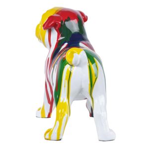 Statue chien carlin avec coulures multicolores H18 cm - CARL DRIPS 02
