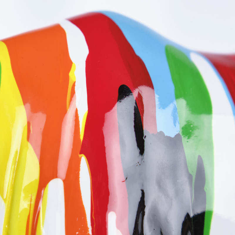 Statue Rhinocéros couleurs jets de peinture