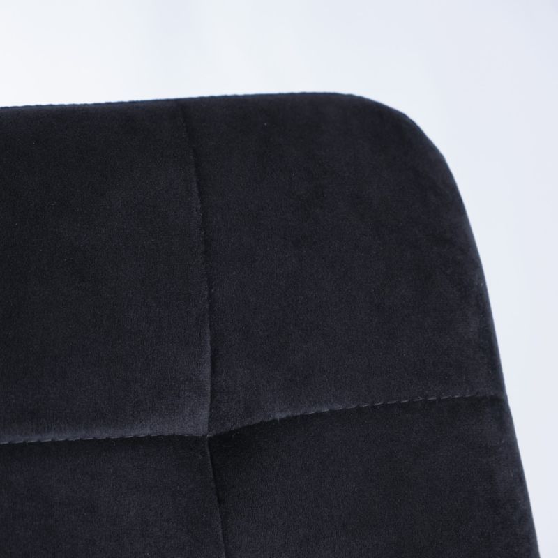 Lot de 2 chaises en velours noir avec piètement métal noir - NAMI