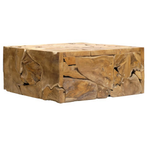 Table Basse Carrée L.100 cm en Bois de Teck - Style Naturel et Exotique - TEKKU