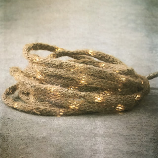Lot de 2 cordes lumineuses de décoration de Noël en toile de jute 200 cm Style Naturel et Chaleureux - ASPEN
