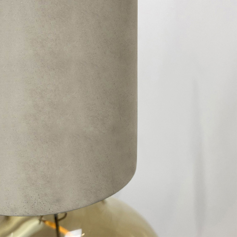 Lot de 2 suspensions lumineuses en béton gris avec câble noir ajustable cuisine salle à manger - CALO 5188