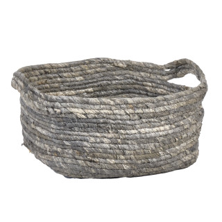 Set de 3 paniers naturel en feuilles tressées avec anses - NASH 6709