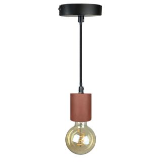 Lot de 3 suspensions lumineuses en béton rouge - CALO 5164