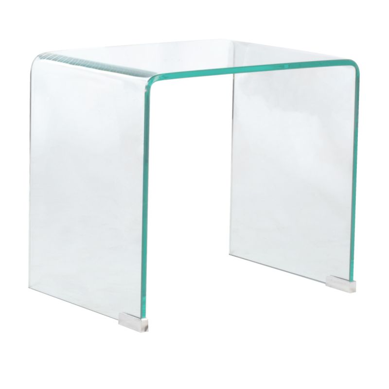 Set de 3 Tables d'Appoint Gigognes Rectangulaires en Verre Trempé H. 36 cm - ICE