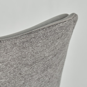 Chaise pivotante 360° en velours gris foncé et tissu gris chiné forme ergonomique et pieds évasés en métal noir - DIANE