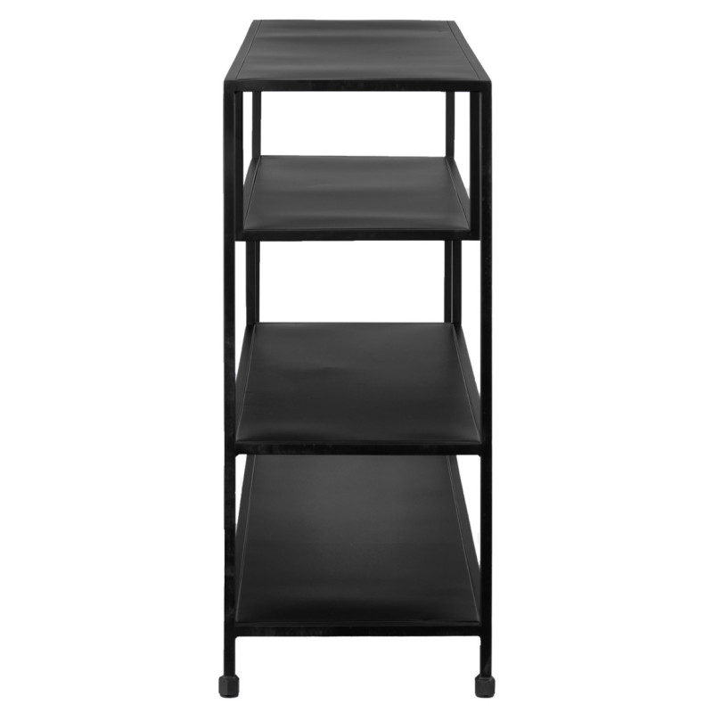 Console L.140 cm avec 3 Étagères Déstructurées en Métal Noir - Style Industriel et Moderne - PAMELA