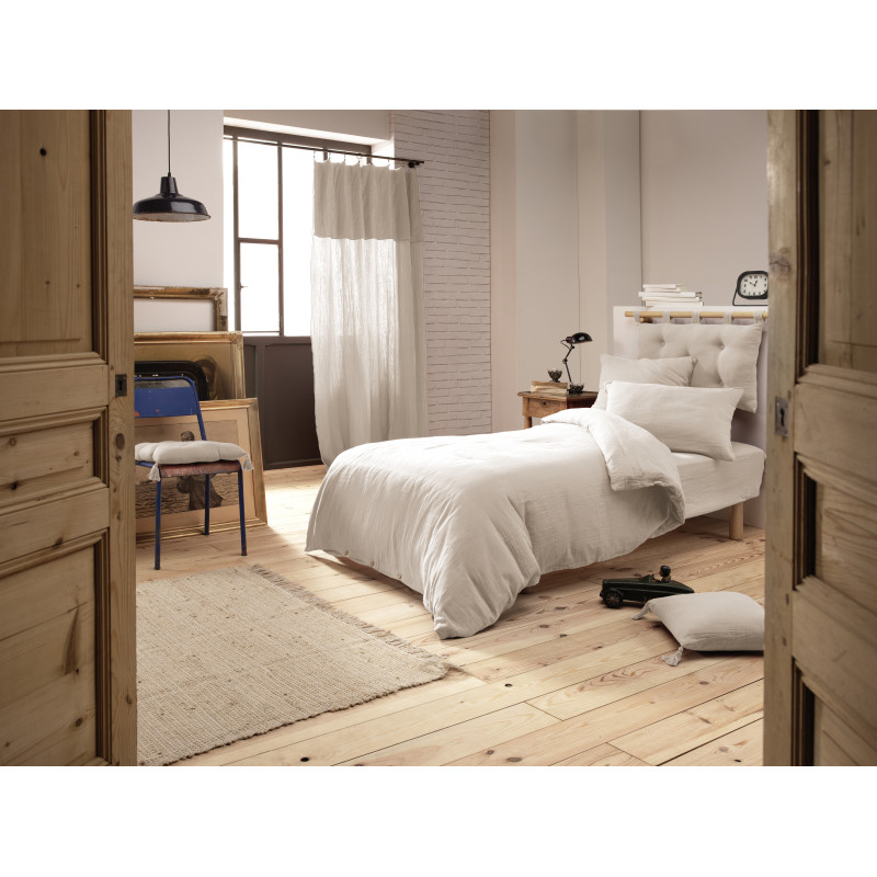 Lot de 2 Taies d'oreillers Rectangulaires 50 x 70 cm en Double Gaze de Coton Écru - Linge de Lit - PEPA 2