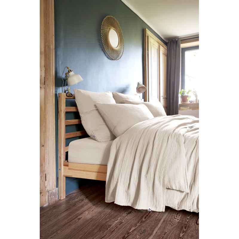 Housse de couette gaze de coton double 220 x 240 cm écru - PEPA 3