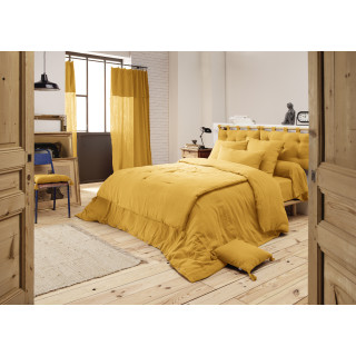 Housse de couette gaze de coton double 200 x 200 cm jaune - PEPA 2