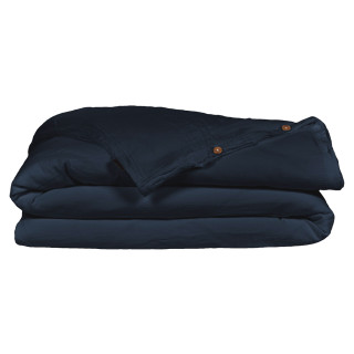 Housse de couette gaze de coton double 200 x 200 cm bleu nuit - PEPA 2