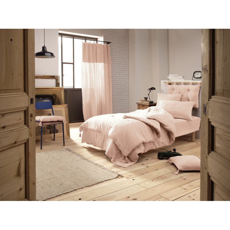 Housse de couette gaze de coton double 140 x 200 cm rose - PEPA 1