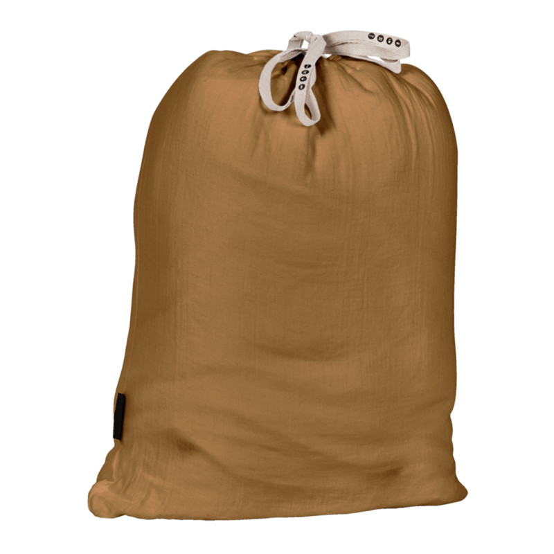 Parure de Lit 2 Taies 60x60 cm et Housse de Couette 240x260 cm en Double Gaze de Coton Camel - PEPA 4