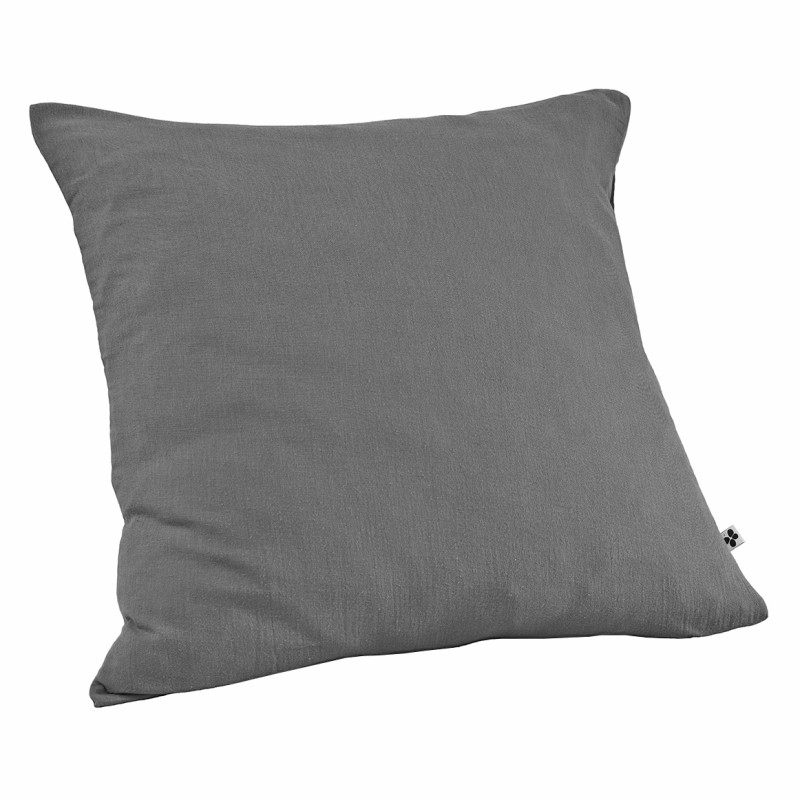 Parure de Lit 2 Taies 60x60 cm et Housse de Couette 240x260 cm en Double Gaze de Coton Gris - PEPA 4