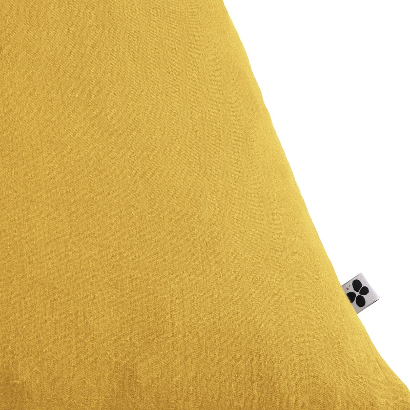 Parure de Lit 2 Taies 60x60 cm et Housse de Couette 240x260 cm en Double Gaze de Coton Jaune - PEPA 4