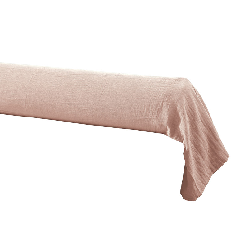 Housse de traversin 85 x 185 cm en Double Gaze de Coton Rose - PEPA 3