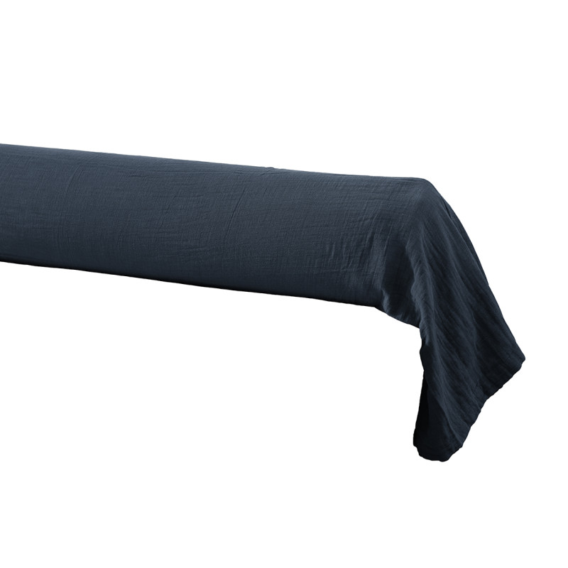 Housse de traversin 85 x 185 cm en Double Gaze de Coton Bleu Nuit - PEPA 3